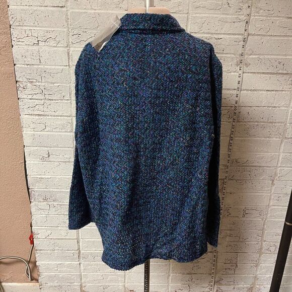 NWT Vintage Chico's Design Woven Jacket Sz 3 Textured Tweed Blazer large - Picture 7 of 13